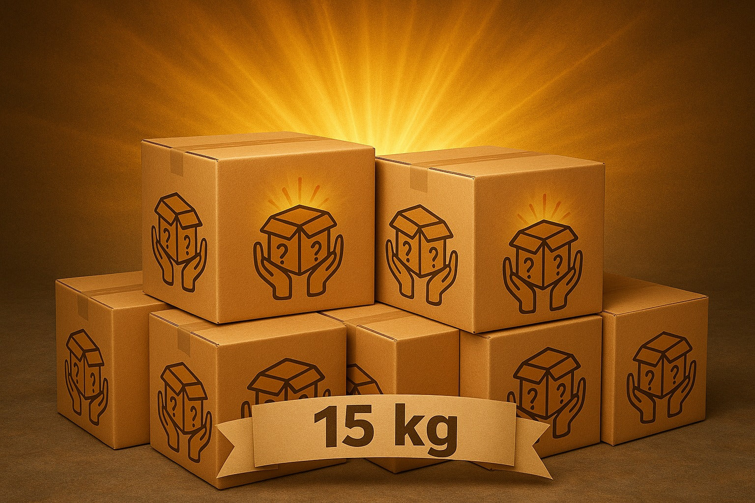15 kg mystery box van Pack’em gevuld met verloren en retour postpakketten, extra grote verrassingsbox voor herverkoop of cadeau